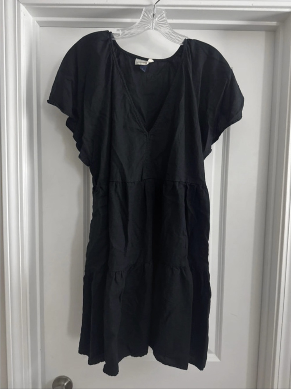 Universal Thread Black V-Neck Tiered Mini Dress